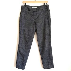Trina Turk Women's Wool Blend Slim Fit Pants Size 6 Gray Black Patch Tweed